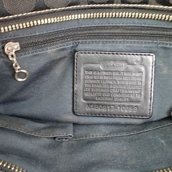 Coach Legacy Black Leather Trim CC Signature Canvas Handbag Tote Purse - Picture 14 of 14